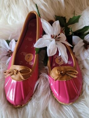 🆕️🦆London Fog Webster Duck Boot Flats Womens Sz 7M, Pink